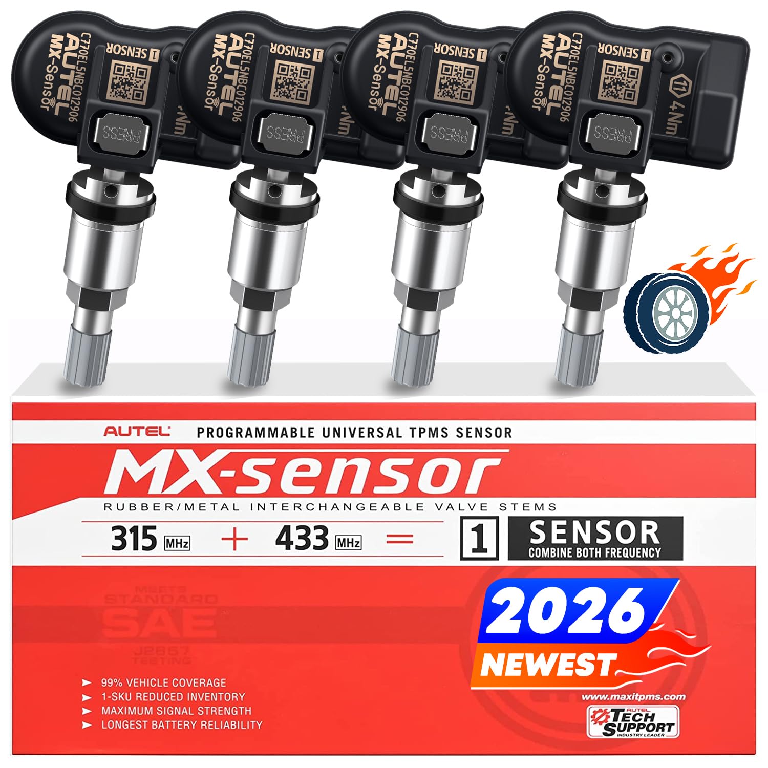 Autel MX-Sensor TPMSセンサー 4個セット Amazon.com: Autel TPMS Sensor Set of 4, MX-Sensor 2in 1 315MHz +
